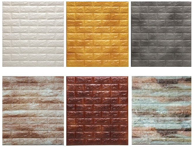 3D Brick PE Foam Non-toxic Stone Wallpaper For Home Decoration