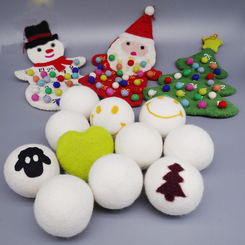 Boules de feutre en laine de dcoration de Noël
