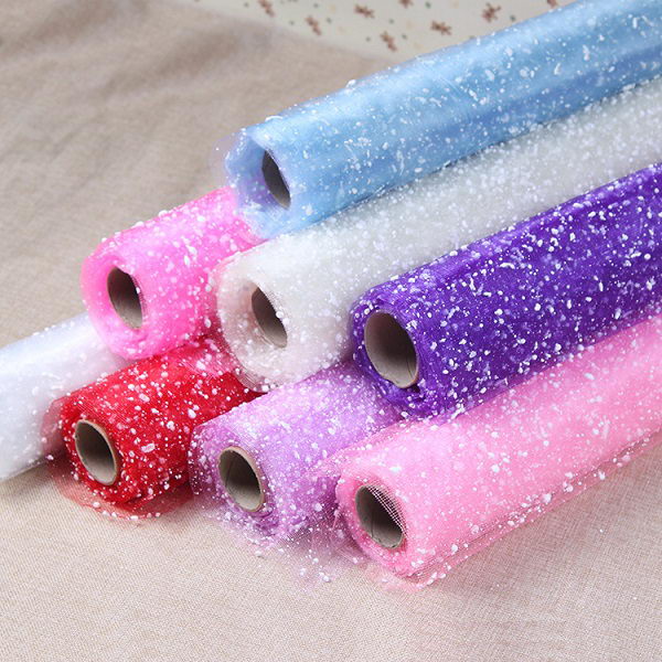 Snow Dot Organza Roll Tulle