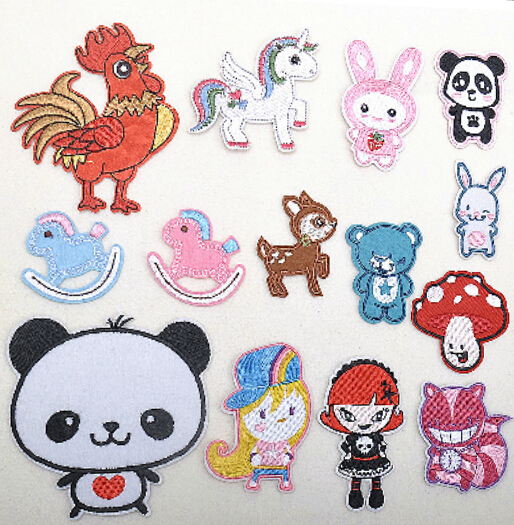 Embroidered Patches of Cartoon Designs
