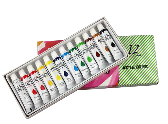 Kids artist acrylic paint set 12 colors*12ml