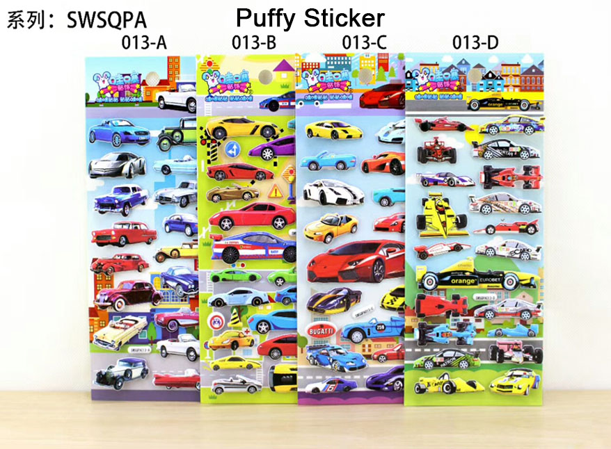 truck shape puffy sticker