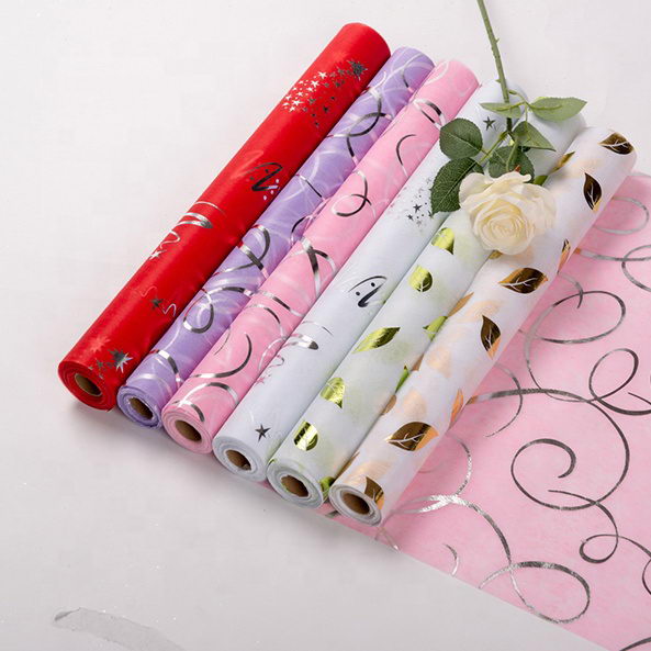 polyester Metallic Non-woven tissue fabric with long fiber for Florist wrapping