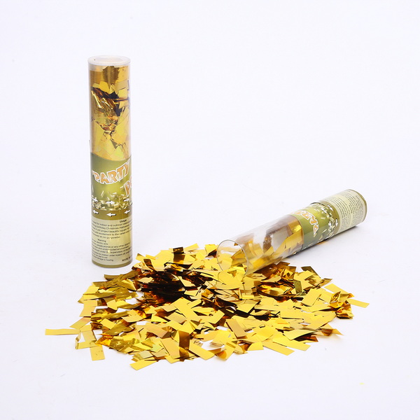 transparent tube gold confetti shooter