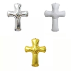 Wholesal New Design Gold Silver White Easter Cross Aluminum Foil Balloon for Party Decorations Supplies